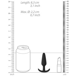 Shots Toys Plug en silicone Slim Butt 7.5 x 2cm Noir